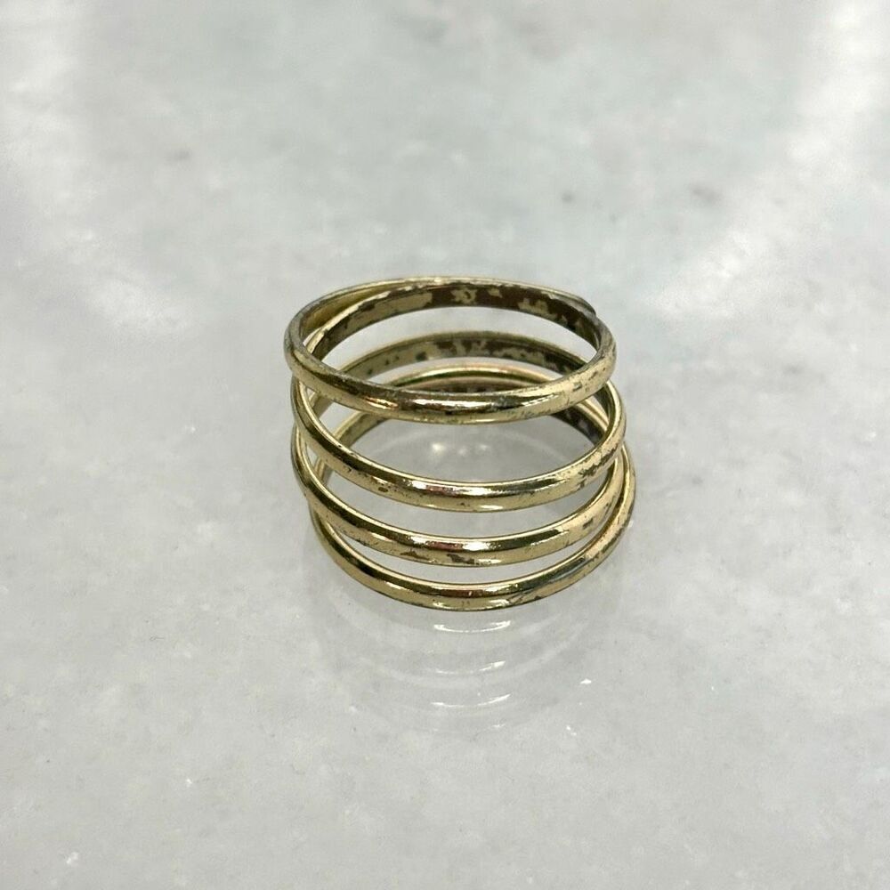 Francesca’s Gold-tone Wrap Around Costume Coiled Spiral Ring Size 8.5